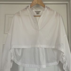 French Connection front cropped shirt. 100% cotton. Size XS